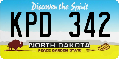 ND license plate KPD342