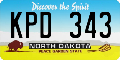 ND license plate KPD343