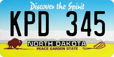 ND license plate KPD345