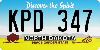 ND license plate KPD347