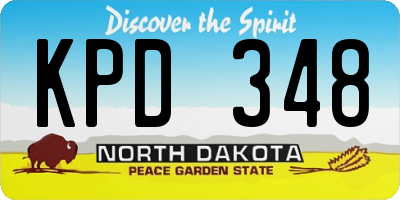 ND license plate KPD348