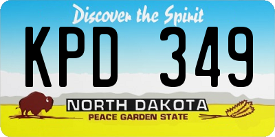 ND license plate KPD349