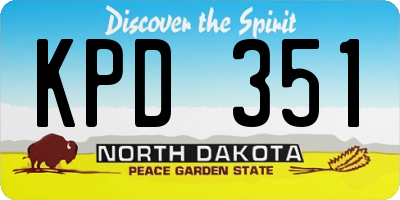 ND license plate KPD351