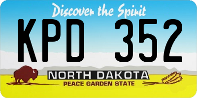 ND license plate KPD352