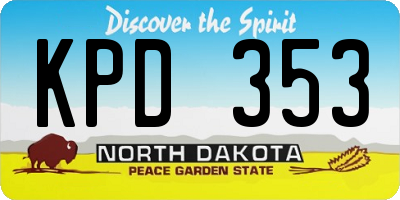 ND license plate KPD353