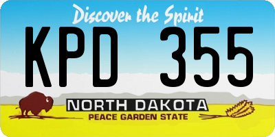 ND license plate KPD355