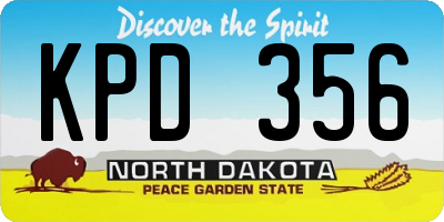 ND license plate KPD356