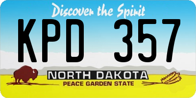 ND license plate KPD357