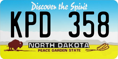 ND license plate KPD358