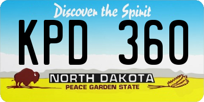 ND license plate KPD360