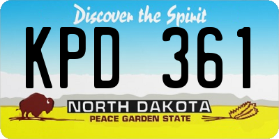 ND license plate KPD361