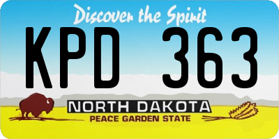 ND license plate KPD363