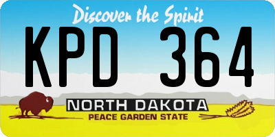 ND license plate KPD364