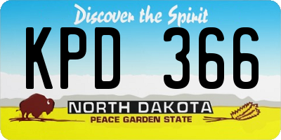 ND license plate KPD366