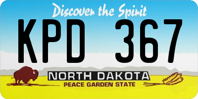 ND license plate KPD367