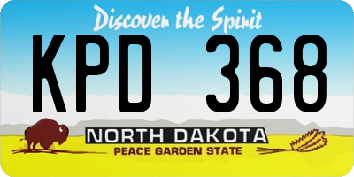 ND license plate KPD368