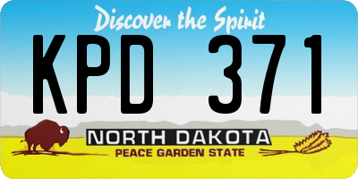 ND license plate KPD371