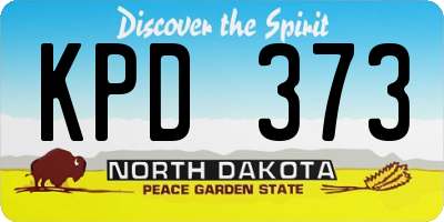 ND license plate KPD373