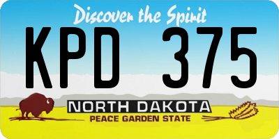 ND license plate KPD375