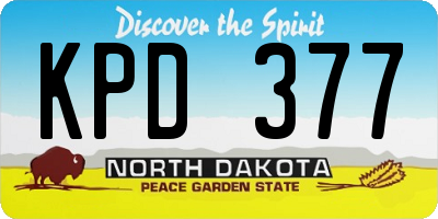 ND license plate KPD377