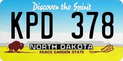 ND license plate KPD378