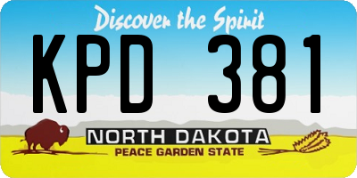 ND license plate KPD381