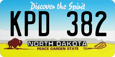 ND license plate KPD382