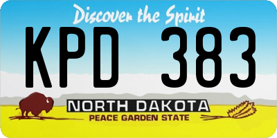 ND license plate KPD383