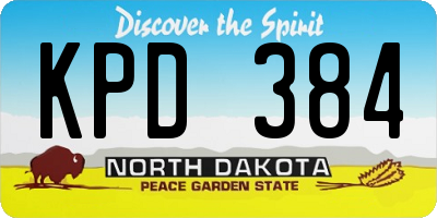 ND license plate KPD384