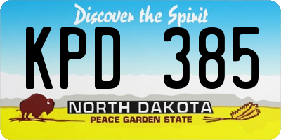 ND license plate KPD385