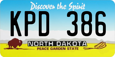 ND license plate KPD386