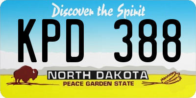 ND license plate KPD388