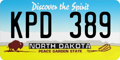 ND license plate KPD389