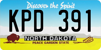 ND license plate KPD391