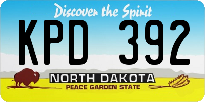 ND license plate KPD392