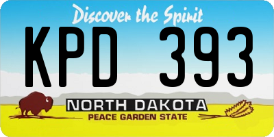 ND license plate KPD393