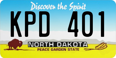 ND license plate KPD401
