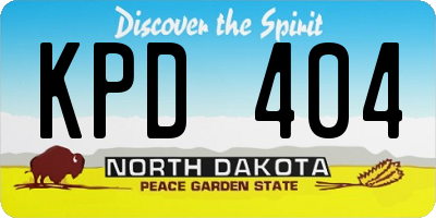 ND license plate KPD404