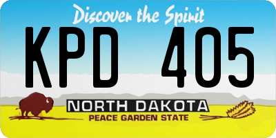 ND license plate KPD405