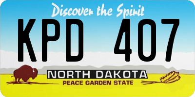 ND license plate KPD407