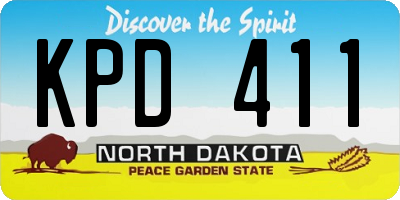 ND license plate KPD411
