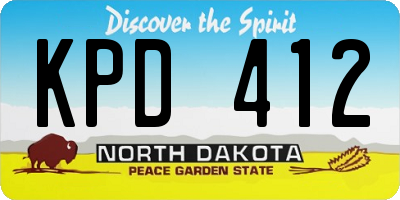 ND license plate KPD412