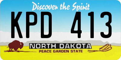 ND license plate KPD413