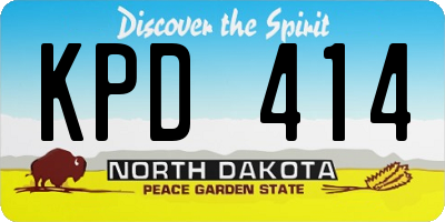 ND license plate KPD414