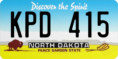 ND license plate KPD415