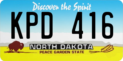 ND license plate KPD416