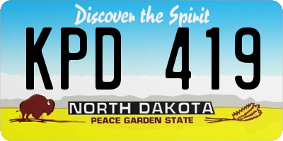 ND license plate KPD419