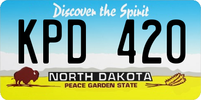 ND license plate KPD420