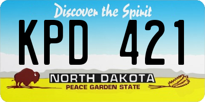 ND license plate KPD421