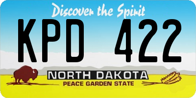 ND license plate KPD422